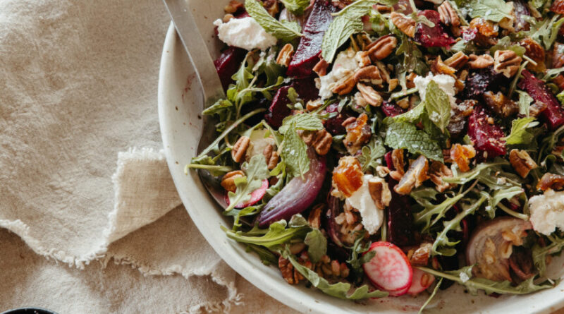 beet farro goat cheese salad