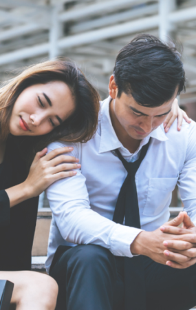 woman leaning on man at train station Signs You Are Forcing a Relationship
