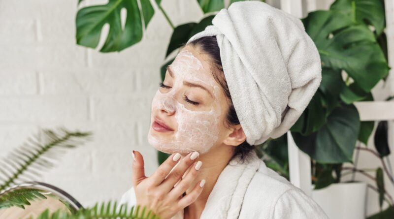 Máscara facial de farinha de arroz DIY para pele brilhante