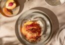 shaved frozen peach and cream