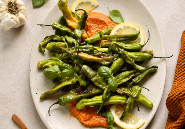 Pimentas Shishito com Romesco são o melhor aperitivo de verão
